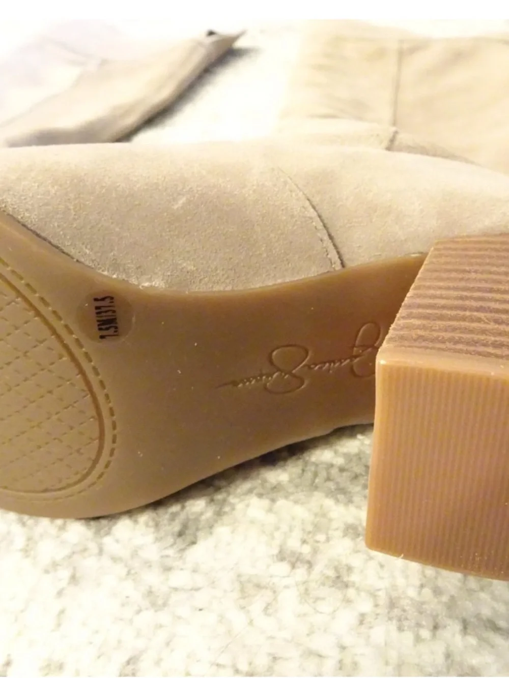 Classic Beige Suede Knee-High Block Heel Boots - Women
